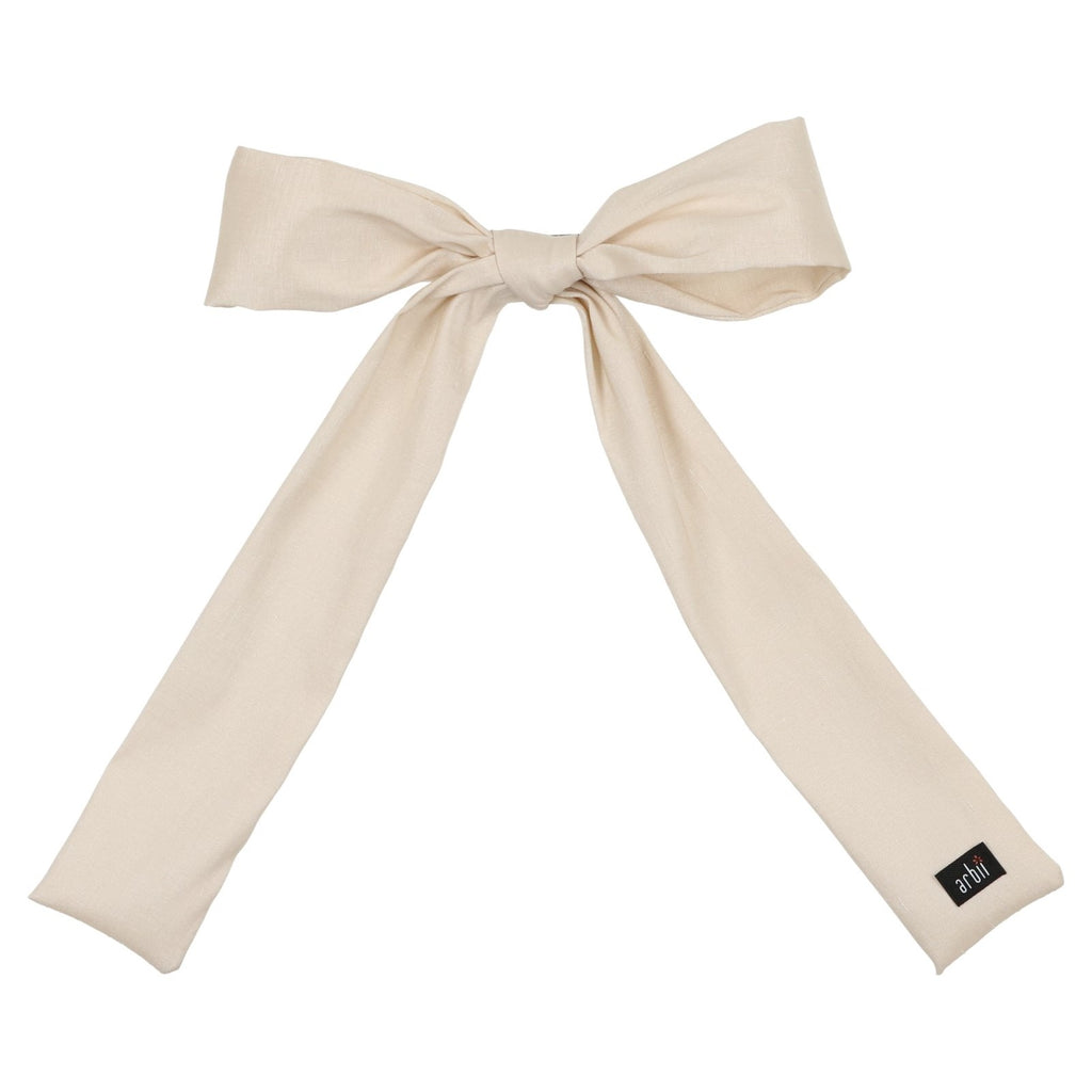 Ivory Silk Oversized Thin Bow – arbiilabel