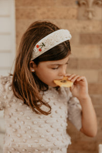 Ivory Cherry Crochet Headband