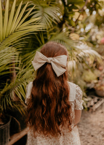 Ivory Silk Big Bow Clip