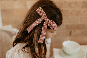 Red Gingham Small  Bow