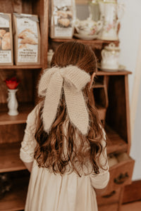 Oatmeal Extra Large Mohair Bow