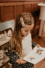 Pink Velvet Embroidered Clips