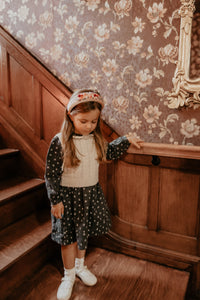 Pink Velvet Embroidered Berry Headband