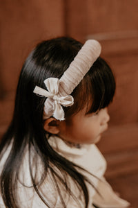 Winter White Velvet Twisted Headband