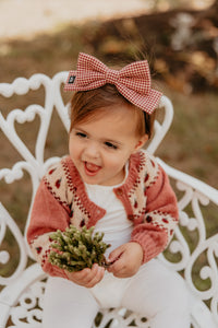 Red Gingham Printed Dolly Bow