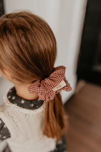 Red Gingham Printed Scrunchie