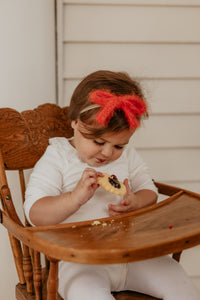 Bright Coral Mohair Baby Band