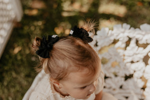 Black Suede Scrunchie Bows