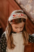 Pink Velvet Embroidered Berry Headband