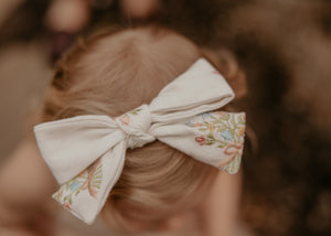 Bouquet Flower Embroidery Baby Bow