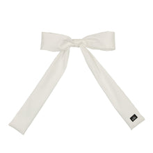 White Silk Oversized Thin Bow