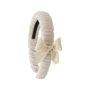 Winter White Velvet Twisted Headband