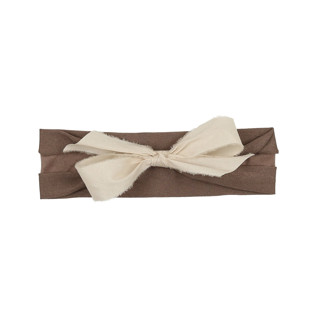 Mocha Suede Band with Silk Bow