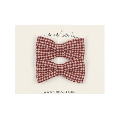 Red Gingham Piggy Clips