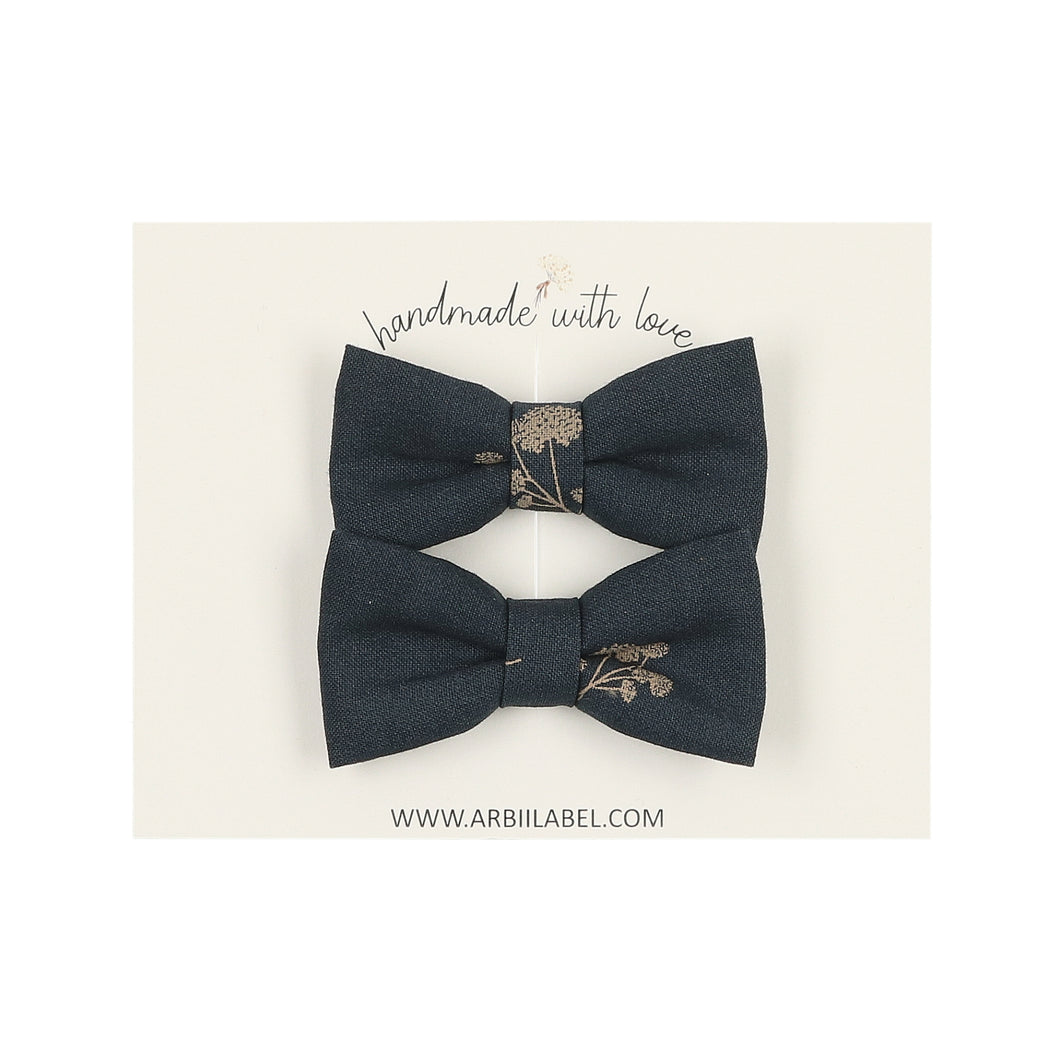 Navy Print Piggy Clips