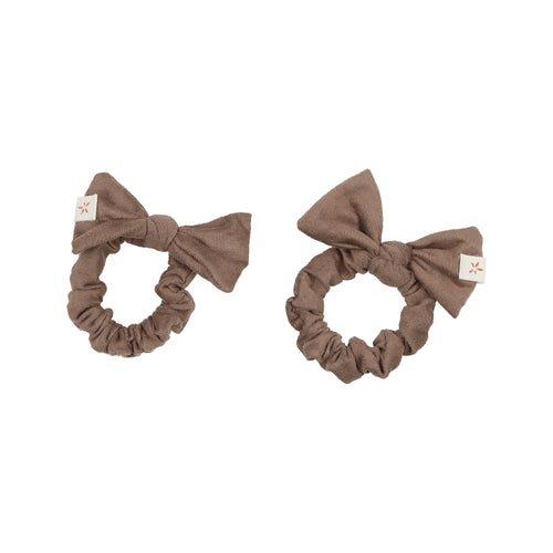 Mocha Suede Scrunchie Bows