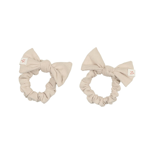 Ivory Suede Scrunchie Bows