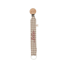 Deep Red Bebe Gingham Paci Clip