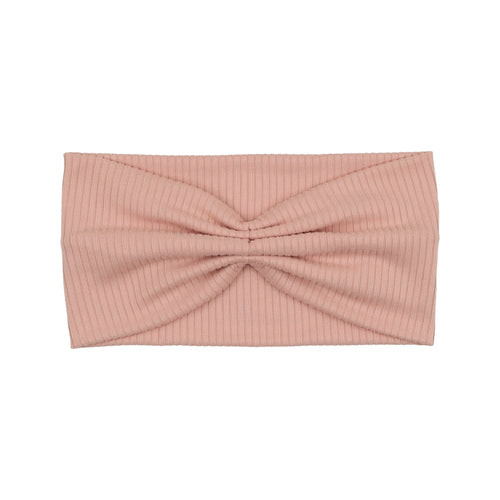 Pink Ribbed Shirred Turban