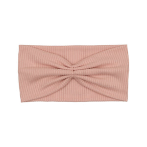 Pink Ribbed Shirred Turban