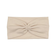 Ivory Ribbed Shirred Turban