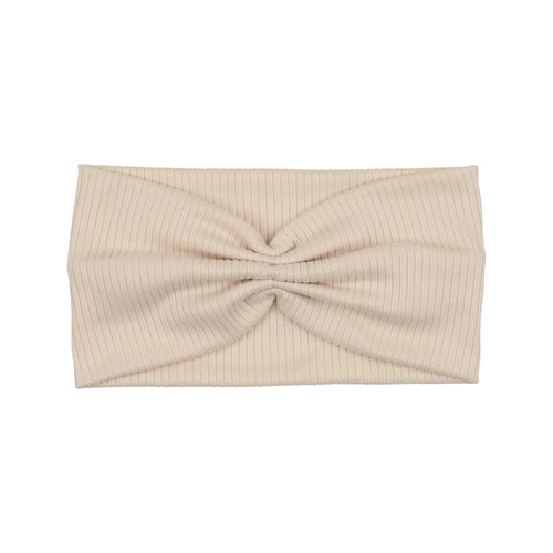 Ivory Ribbed Shirred Turban