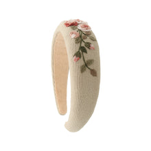 Ribbed Rose Embroidered Headband