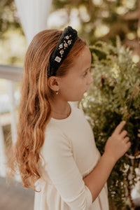 Black Crochet Daisy Headband