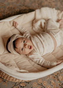 Ivory Ribbed Shirred Turban