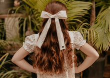 Ivory Silk Oversized Thin Bow