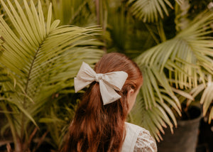 Ivory Silk Big Bow Clip