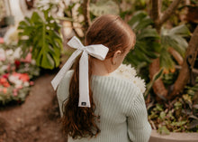 White Silk Oversized Thin Bow