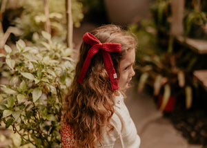 Red Crochet Knit Bow