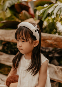 White with Lace Detail Bow Headband