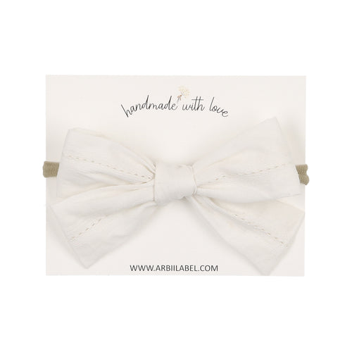 Hemstitch White Baby Bow