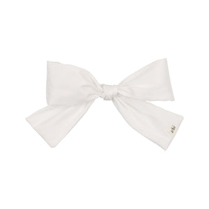 White Silk Big Bow Clip