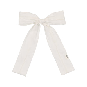 Hemstitch White Oversized Bow