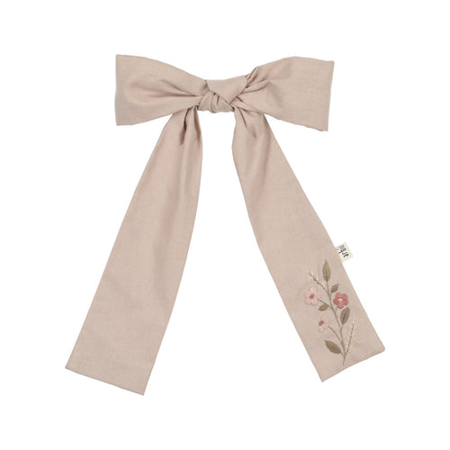 Oversized Embroidered Bow Clip